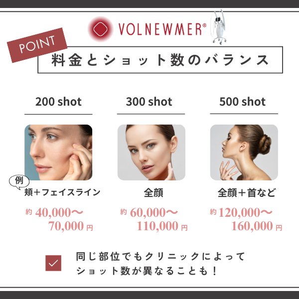 ボルニューマの料金とショット数のバランス